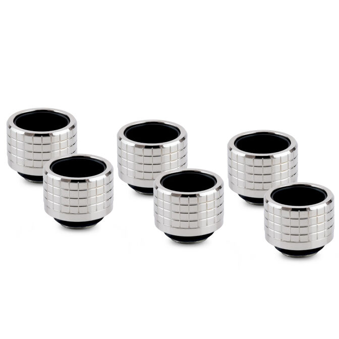 Thermal Grizzly DeltaMate Kompressions-Fitting, Messing - Gloss Nickel, HT16, 6er-Pack image number 0