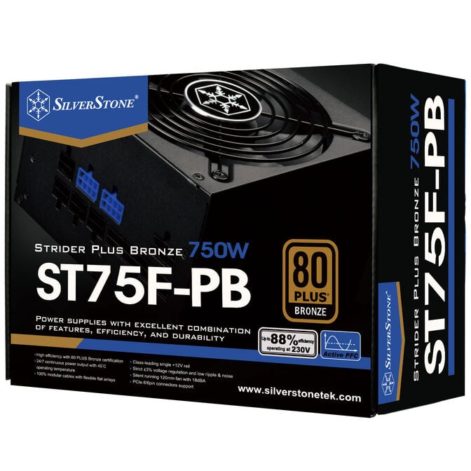 SilverStone SST-ST75F-PB Strider Plus Series 80 PLUS Bronze - 750 Watt image number 6