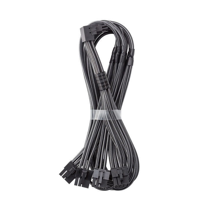 CableMod C-Series Pro Anschlusskabel - Variante A, 90°, 16-Pin zu 4x 8-Pin PCIe, carbon image number 0