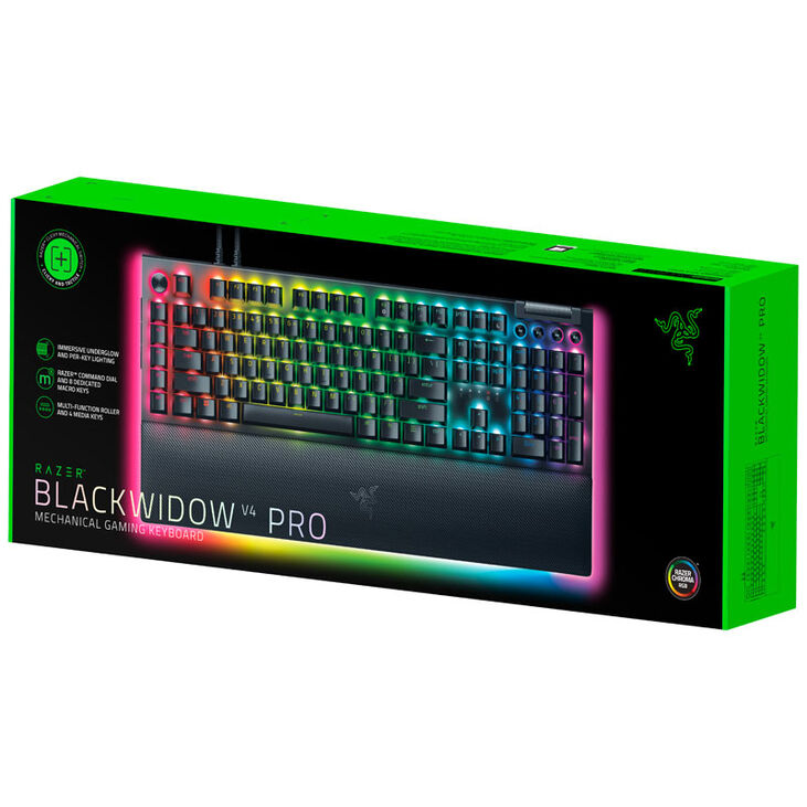 Razer BlackWidow V4 Pro Gaming Keyboard, Green Switch, USB, DE Layout image number 7