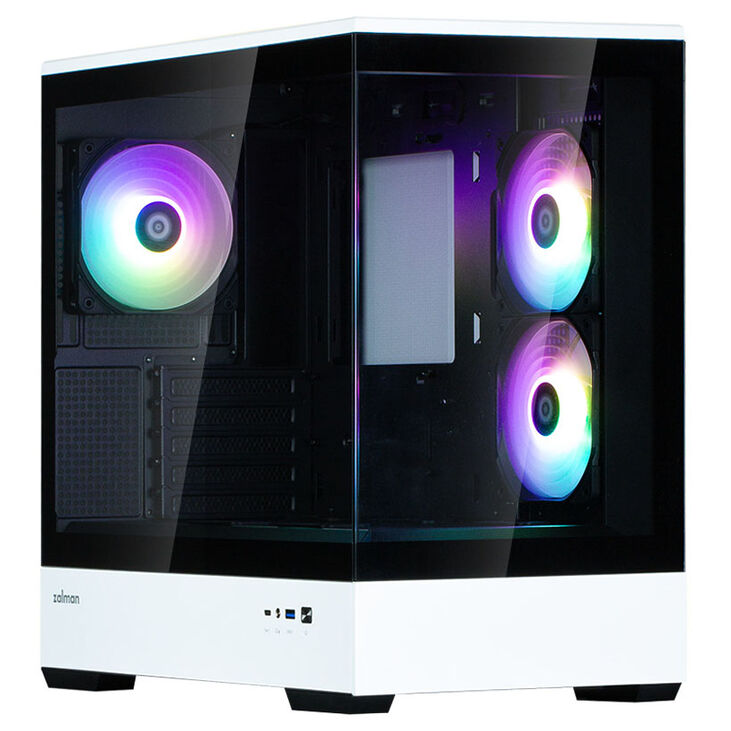 Zalman P30 PC-Gehäuse, Mini-Tower, mATX, Tempered Glass - schwarz / weiß image number 0