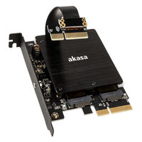 Akasa Dual M.2 PCI-E RGB LED Adapter Card