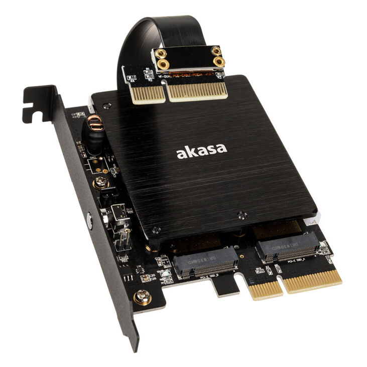 Akasa Dual M.2 PCI-E RGB LED Adapter Karte image number 0