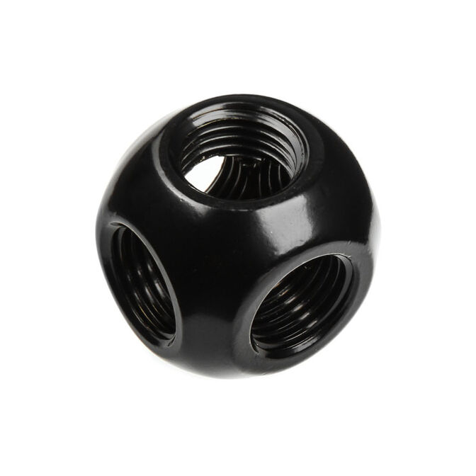 Bitspower Adapter Q-Splitter 5x G1/4 inch IG - matte black image number 1