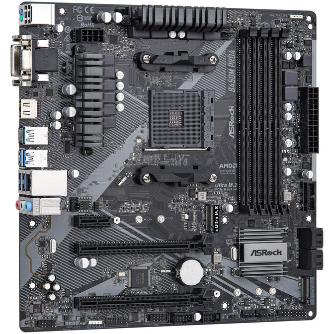 ASRock B450M PRO4 R2.0 Motherboard - B450 Chipset, Socket AM4, DDR4 image number 1