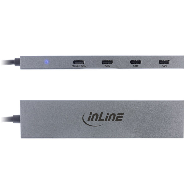 InLine USB-C Hub, USB 3.2, 4x USB Type-C image number 2