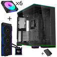 Lian Li O11D EVO RGB PC Case Bundle + HydroShift II LCD-S 360TL AiO + 6x UNI FAN SL-INF 120 Reverse Blade Fans + UNI HUB SL-INF - Black image number null