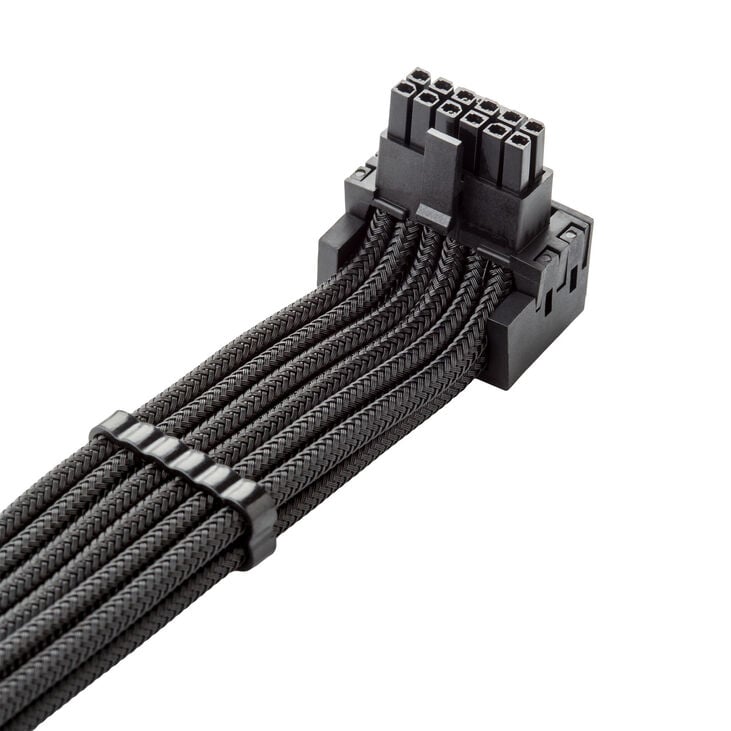 CableMod Universal Pro ModMesh 16-Pin to 16-Pin Cable, 90° Connector, Sleeved, StealthSense - Black, 60 cm, Var. B image number 2