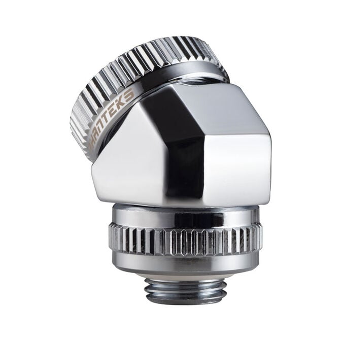 PHANTEKS Glacier Rotary Hard-Tube Fitting 16mm 45 Grad G1/4 - chrome, drehbar image number 0