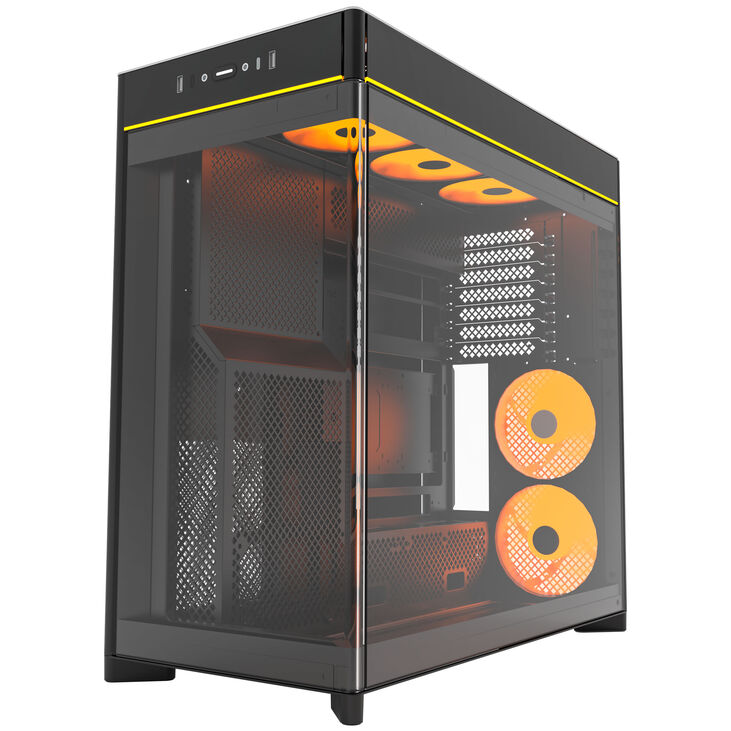 Montech HS02 PRO PC-Gehäuse, Midi-Tower, ATX, Tempered Glass, ARGB - schwarz image number 3