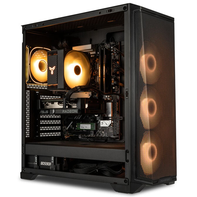 KingForge Gaming-PC Silber, AMD Ryzen 5 9500F, RX 9060 XT 16GB, Phanteks Eclipse G370A &ndash; Fertig-PC image number 3