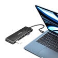 AXAGON HUE-F7C 7x USB 3.2 Gen 1 Aluminium Flat Hub, 30 cm USB-C cable image number null
