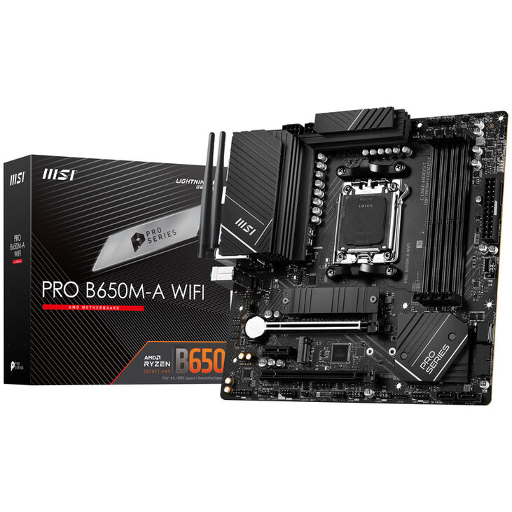 MSI Pro B650M-A WiFi, Sockel AM5, AMD B650M, Micro-ATX - DDR5 image number 0