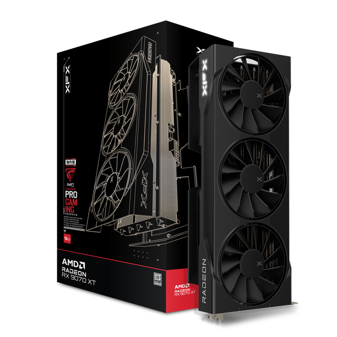XFX Swift Radeon RX 9070 XT Triple Fan Gaming Edition, 16384 MB GDDR6 image number 0