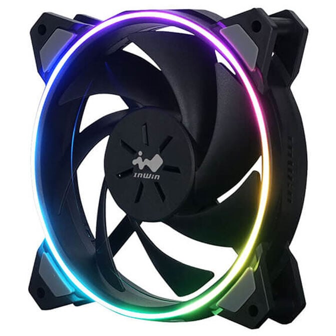 InWin Sirius Loop RGB PWM Fan 3-Pack including RGB Controller - 120 mm, black image number 3