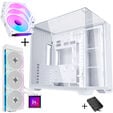 Lian Li O11 Vision Compact - white + 3x UNI FAN SL-INF 120 ARGB Reverse Blade fans - 120mm + HydroShift II LCD-S 360TL AiO water cooling, 360mm image number null