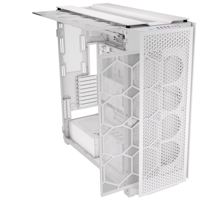 Corsair iCUE 9000D RGB Airflow PC Case, Full Tower - White image number 2