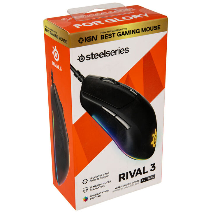SteelSeries Rival 3 Gaming Maus - schwarz image number 7