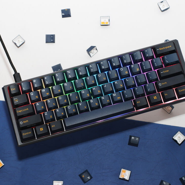 Ducky One 3 Pro Mini Nazca Line Gaming Tastatur, mechanisch, 8.000 Hz, Hot Swap, RGB - Cherry MX2A Blue, ANSI (US) image number 8