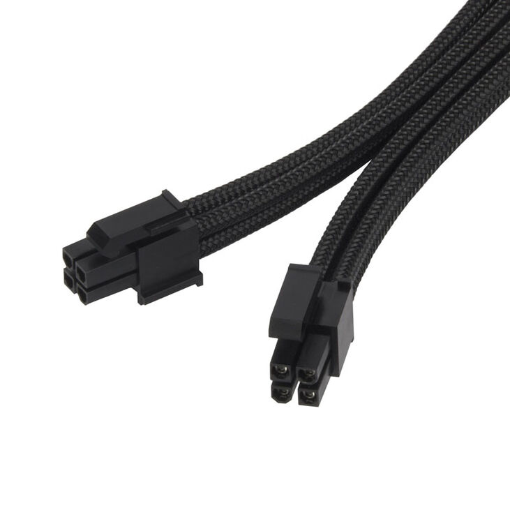 SilverStone EPS 8-Pin zu EPS/ATX 4+4-Pin Kabel, 300mm - schwarz image number 3