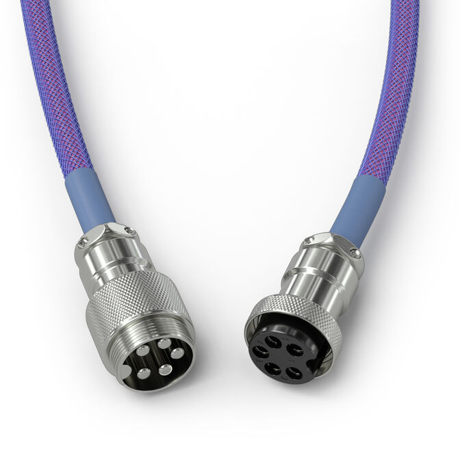 Glorious GMMK Coiled Cable Nebula, Spiral Keyboard Cable, USB-C/USB-A - Purple/Silver image number 3