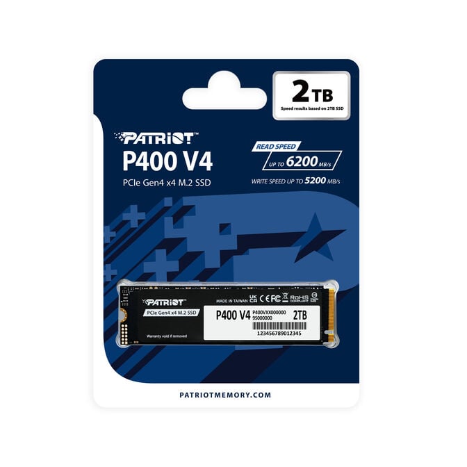 Patriot P400 V4 SSD, PCIe 4.0 M.2 2280 - 2 TB image number 3
