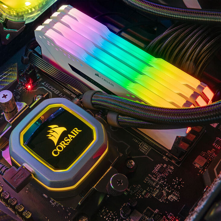 Corsair Vengeance RGB Pro DDR4-3600 RAM, CL18, XMP - 16 GB Dual-Kit - weiß image number 3