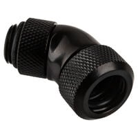 Alphacool Eiszapfen Connector 45 Degrees G1/4 Inch Female Thread to 13mm OD Hard Tube - Black