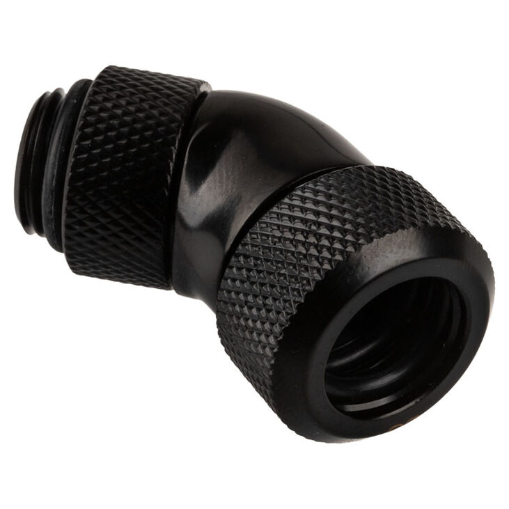 Alphacool Eiszapfen Connector 45 Degrees G1/4 Inch Female Thread to 13mm OD Hard Tube - Black image number 0