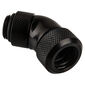 Alphacool Eiszapfen Connector 45 Degrees G1/4 Inch Female Thread to 13mm OD Hard Tube - Black