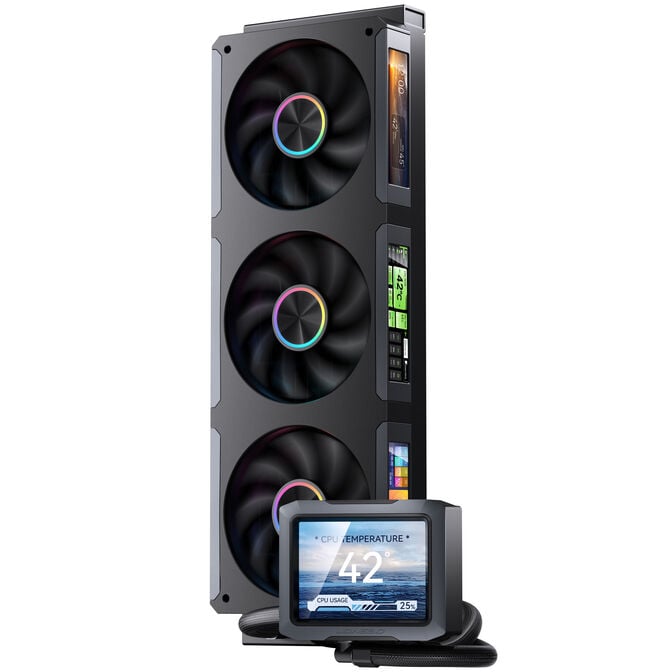Jonsbo TF3-360SCB AiO Wasserk&uuml;hlung, ARGB, 3,5&rdquo; + 3x 3,38&rdquo; LCD - 360mm, schwarz image number 2