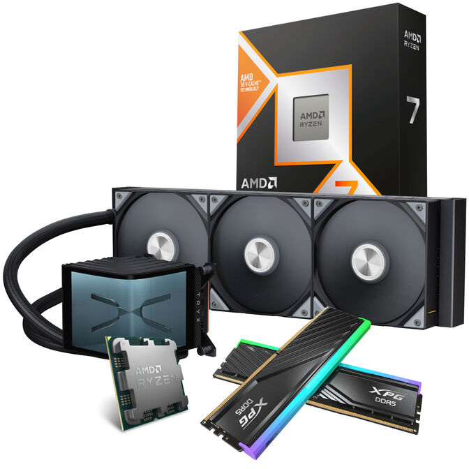 AMD Ryzen 7 9850X3D Bundle mit 64 GB RAM und TRYX PANORAMA AiO &ndash; schwarz image number 0