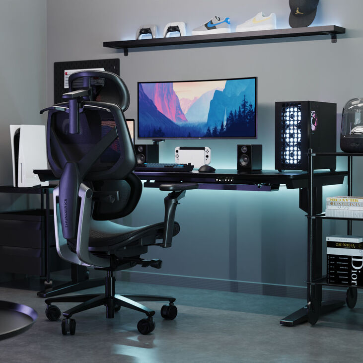ThunderX3 FLEX Pro Gaming Stuhl, ergonomisch - Mesh, schwarz image number 9