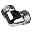 Alphacool Eiszapfen 13mm hard tube screw-in fitting 90 degree L-connector acrylic-brass tubes - chrome image number null