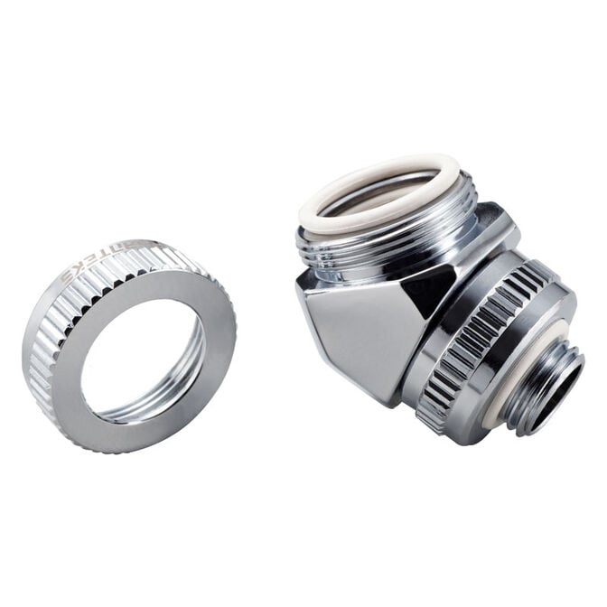 PHANTEKS Glacier Rotary Hard-Tube Fitting 16mm 45 Grad G1/4 - chrome, drehbar image number 3