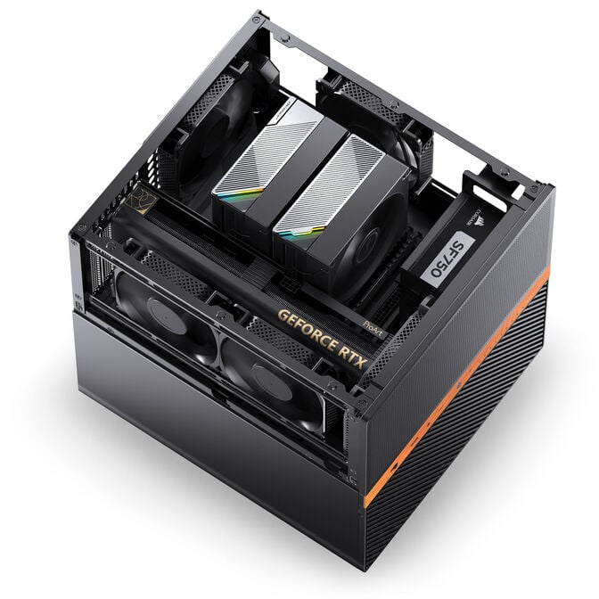 Jonsbo N6 NAS Case, Cube Case, mATX, Steel/Mesh - Black image number 10