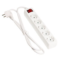 InLine power strip 5-way with switch, white - 1.5m