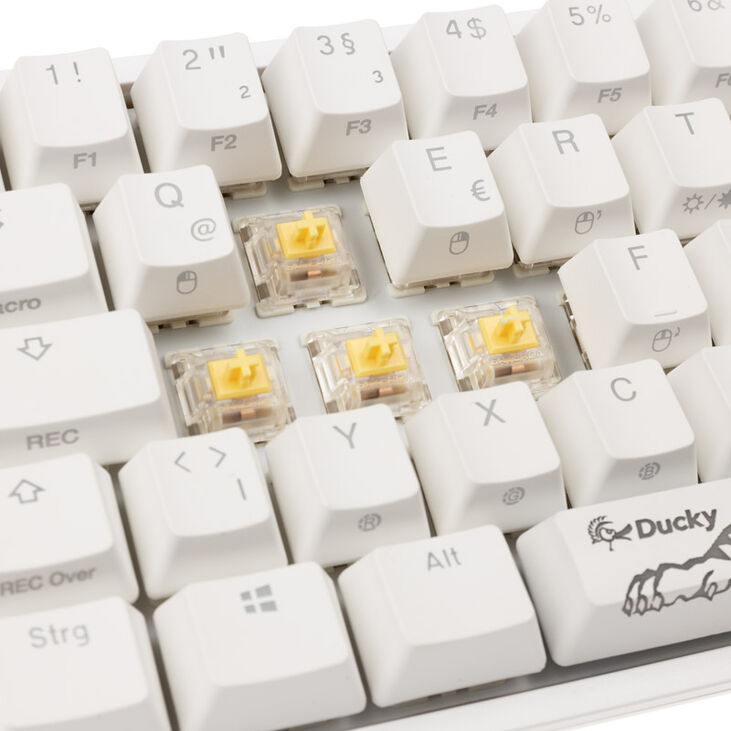 Ducky One 2 Pro Mini White Edition Gaming Keyboard, RGB LED - Gateron Yellow image number 7