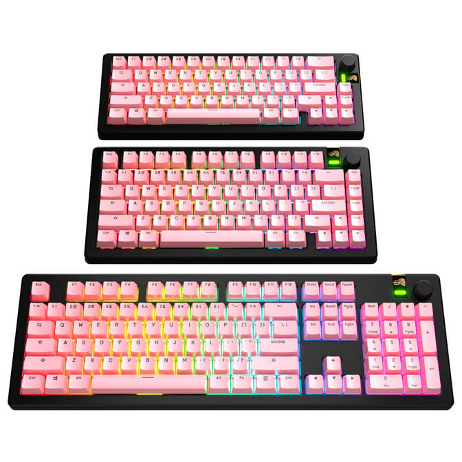 Glorious GPBT Basics Keycaps, ANSI Layout (US), PBT, Doubleshot - Potion Pink image number 6