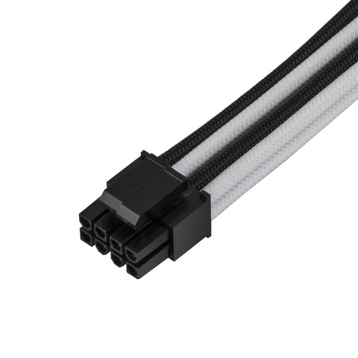 SilverStone EPS 8-Pin zu EPS/ATX 4+4-Pin Kabel, 300mm - schwarz/weiß image number 2