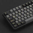 AKKO Black & Gold 5087S V1 Gaming Keyboard, RGB &ndash; Akko V3 Cream Blue Pro Switches, ISO DE, black & gold image number null