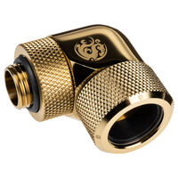 Bitspower Advanced Multi-Link Adapter Connection 90 Degrees G1/4 Inch BSP to 16mm OD Hardtube - Rotatable.