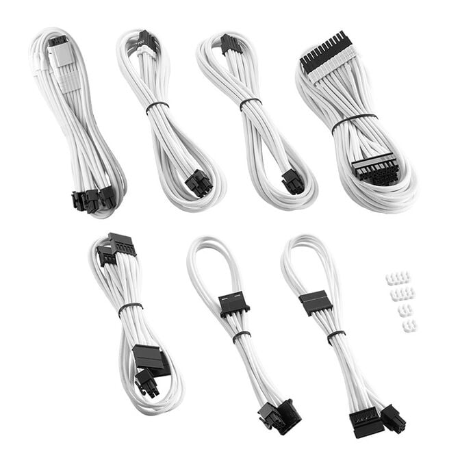 CableMod C-Series PRO ModMesh 12VHPWR Cable Kit f&uuml;r Corsair RM, RMi, RMx (Black Label) - wei&szlig; image number 0