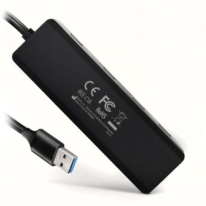 AXAGON HUE-C1A Superspeed USB-A Travel Hub, 4x USB 3.0 - 20cm, schwarz image number 2