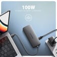 AXAGON HMC-8HLSA USB-C 3.2 Gen 1 hub, 3x USB-A + 4K/30Hz HDMI + SD/microSD, GLAN, Audio, PD 100W, 20cm USB-C cable image number null