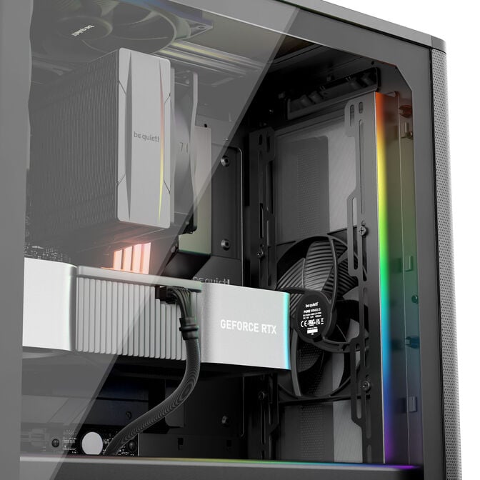 be quiet! Pure Base 501 DX PC Case, Mid Tower, ATX, ARGB, Tempered Glass - black image number 5