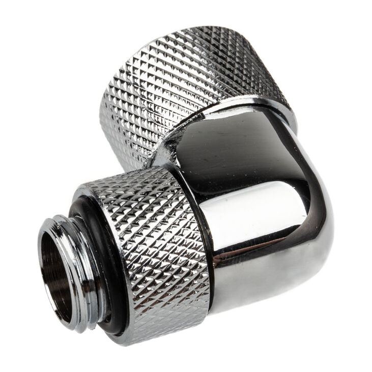 Alphacool Eiszapfen Connector 90 Degree G1/4 Inch Female Thread to 13/10mm - Rotatable, chrome silver image number 1