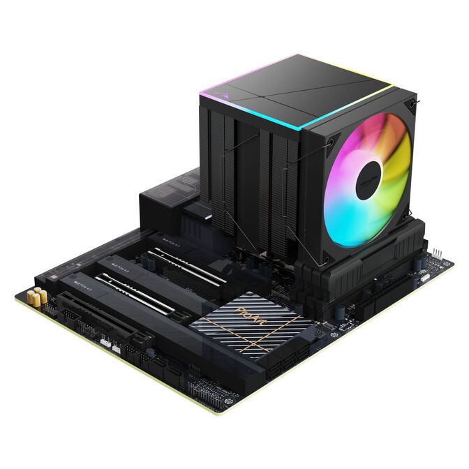 Alpenf&ouml;hn Matterhorn 2 Aurora Max CPU-K&uuml;hler, 250 W TDP, Dual-Tower, 2x 120-mm-PWM, ARGB - schwarz image number 9