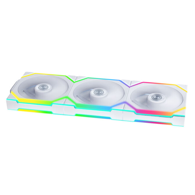 Lian Li UNI FAN SL Wireless ARGB PWM L&uuml;fter, 3er-Pack inkl. Controller - Reverse Blade, 120 mm, wei&szlig; image number 1