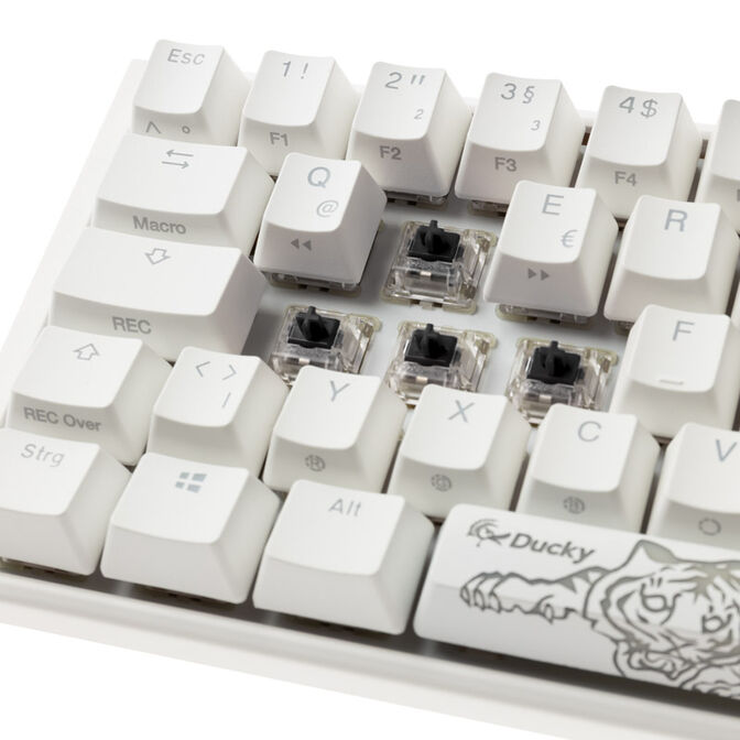 Ducky One 3 Classic Pure White Mini Gaming Keyboard, RGB LED - MX-Black image number 4